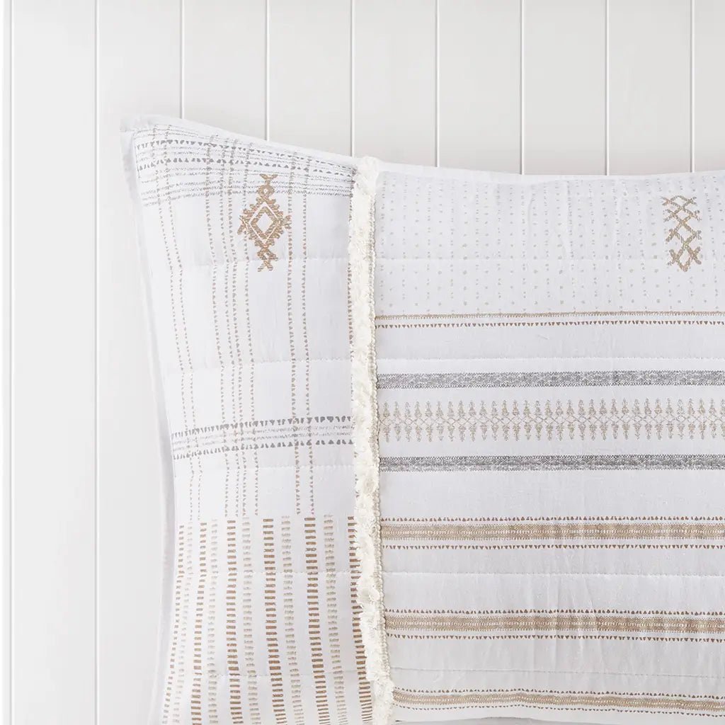 100% Cotton 3-Piece Quilt Set, Natural Ivory - Mindful Living Home