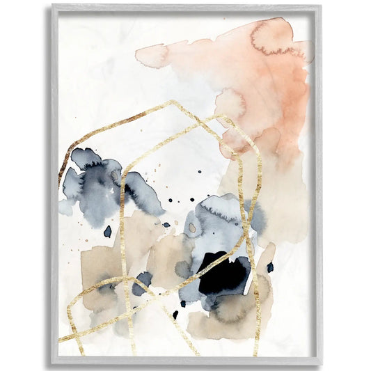 Abstracted Musical Beats Boho Inspired Design Gray Framed - Mindful Living Home