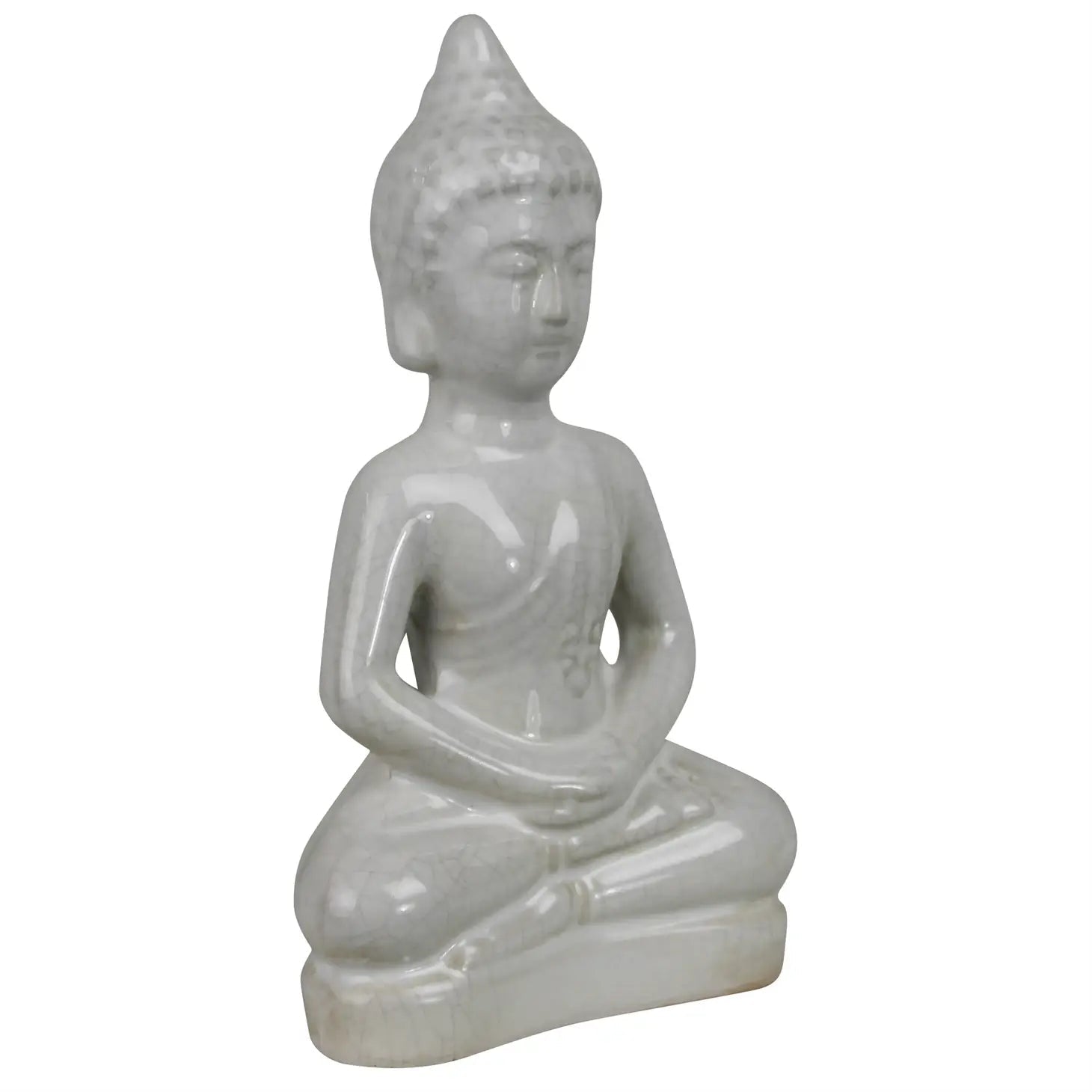 Buddha, Ceramic, White - Mindful Living Home