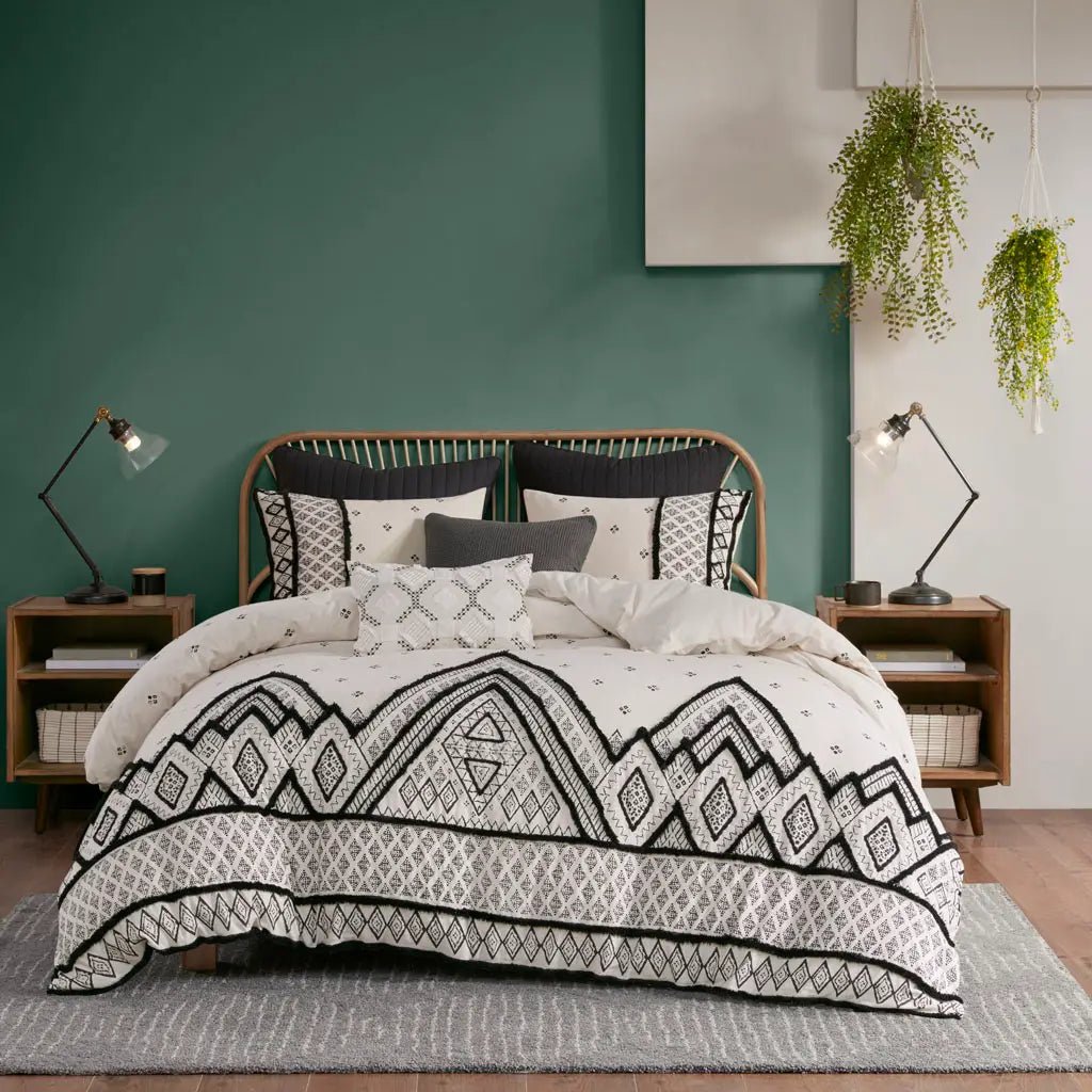 Chenille Textured Comforter Mini Set, Black - Mindful Living Home