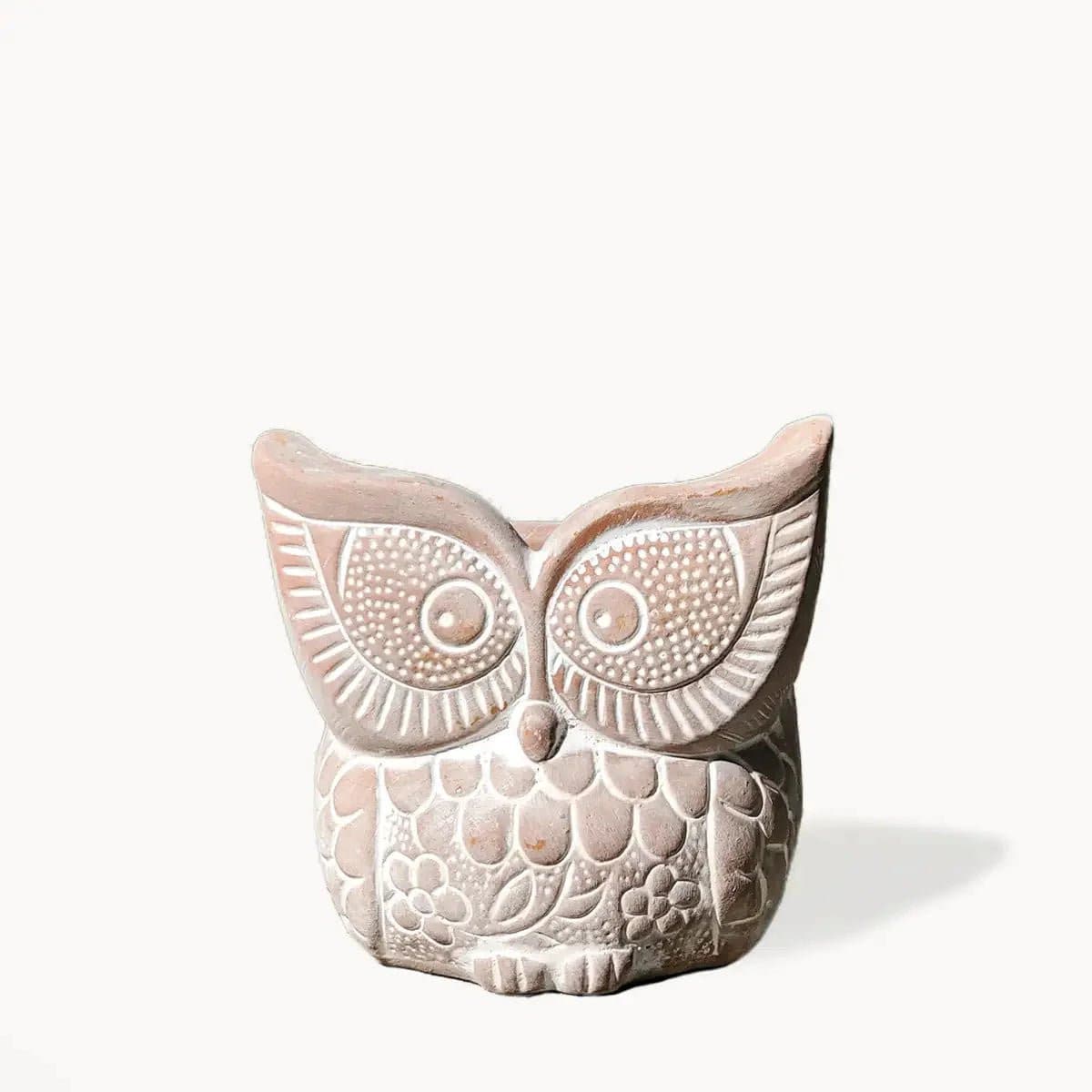 Handmade Planter Pot L Terracotta Pot - Big Eye Owl - Mindful Living Home