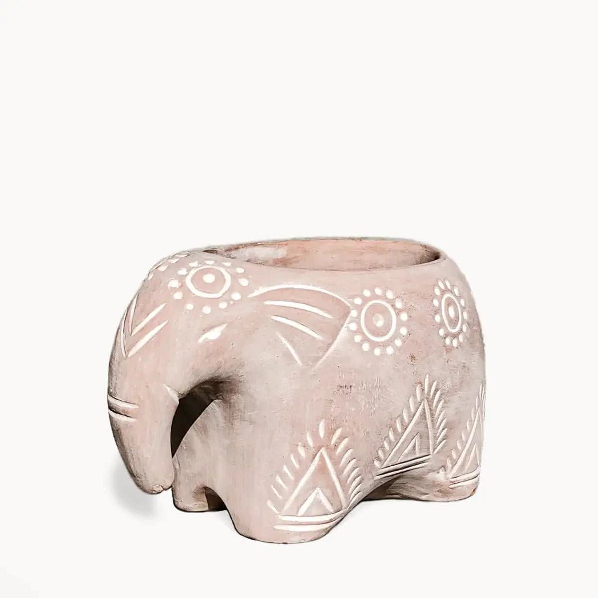 Handmade Planter Pot L Terracotta Pot - Folk Elephant - Mindful Living Home