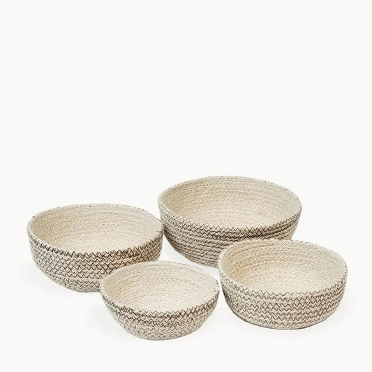 Handwoven Round Bowl - Brown-Set of 4 - Mindful Living Home