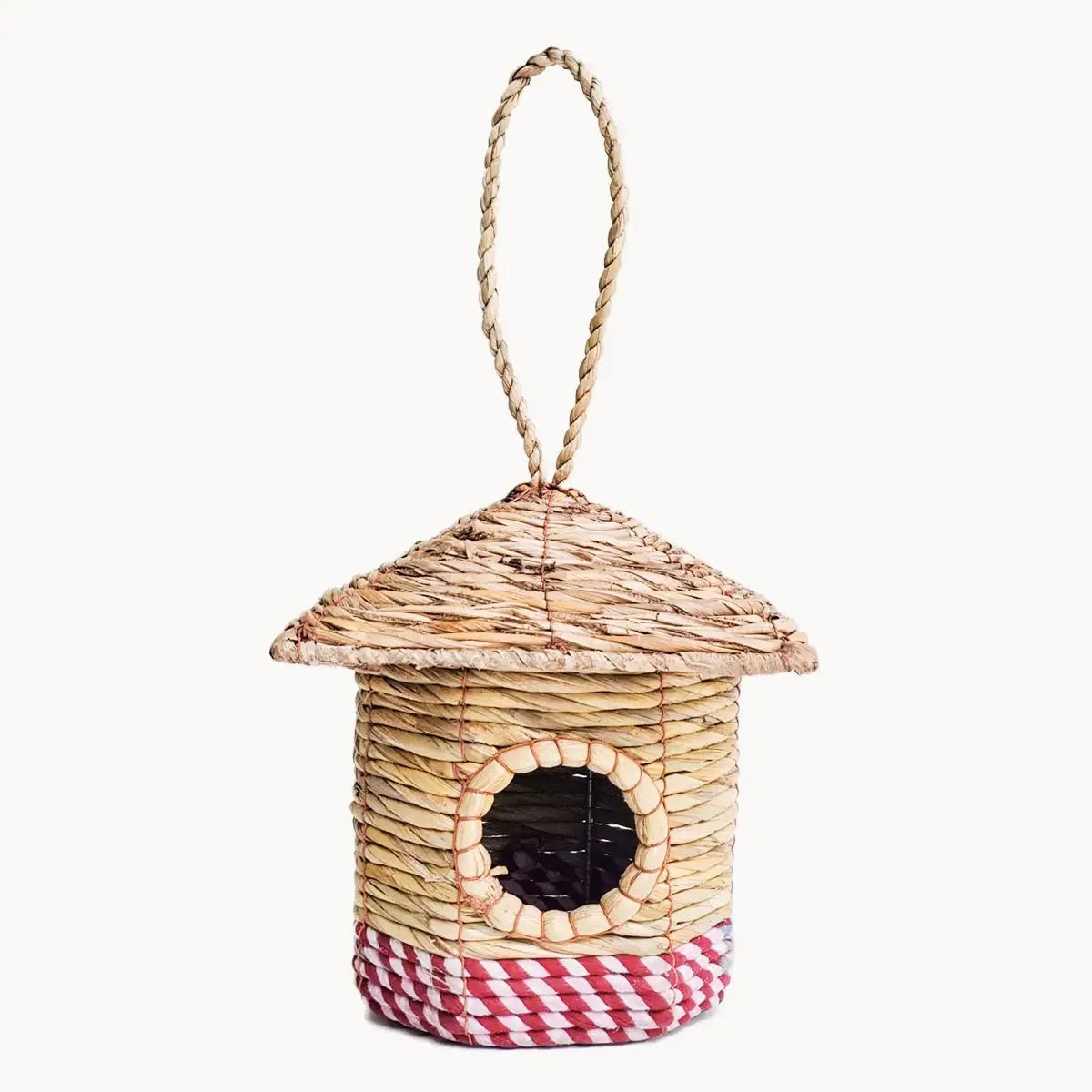 Handwoven Seagrass & Sari Bird Nester L Birdhouse - Cottage - Mindful Living Home
