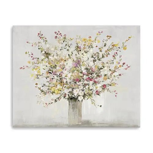 Large Colorful Wildflowers in A Vase Canvas Wall Art - Mindful Living Home
