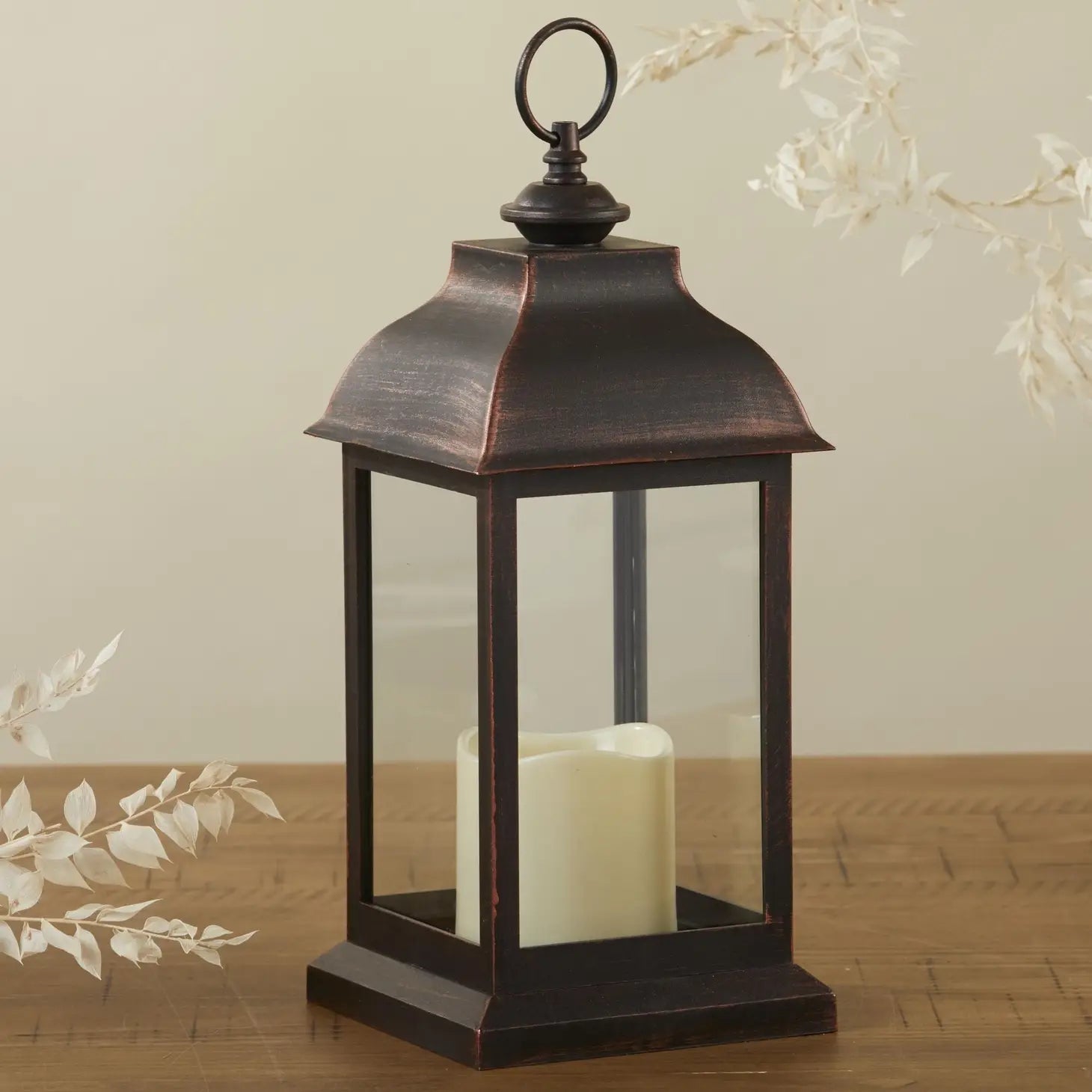 Led Vintage Decorative Copper Lantern - Manchester - Mindful Living Home