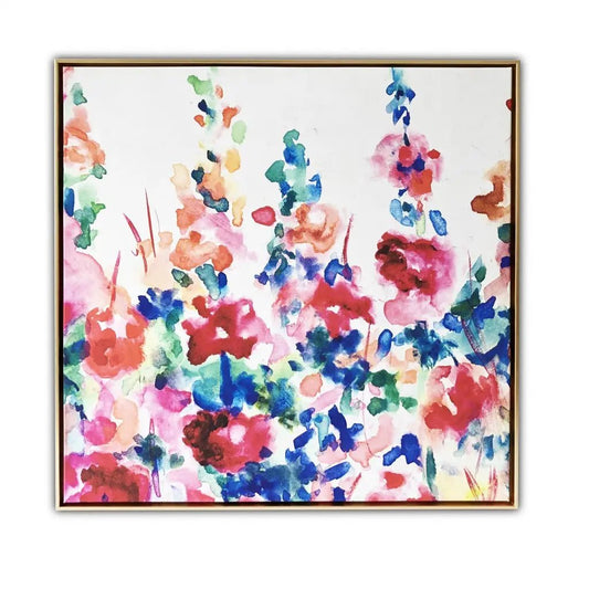 Pretty Floral Garden Framed Canvas Wall Art - Mindful Living Home