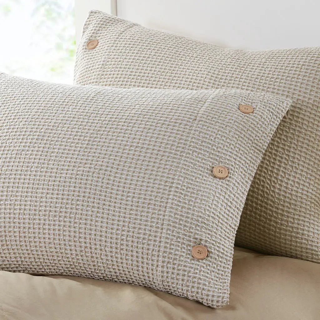 Waffle Weave Duvet Cover Set, Taupe - Mindful Living Home